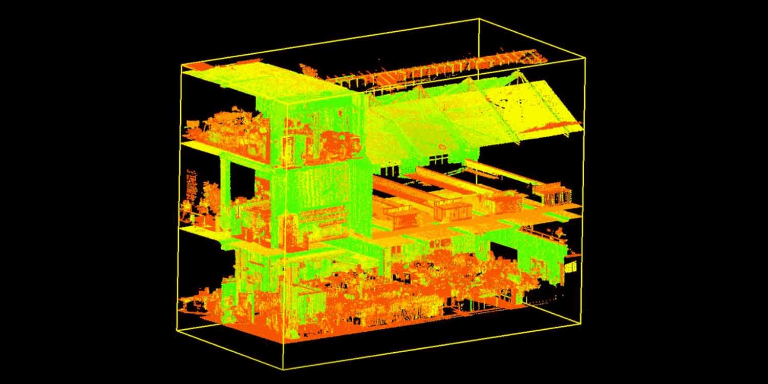 ابرنقاط Point Cloud تولید شده توسط لیزر اسکنر سه بعدی